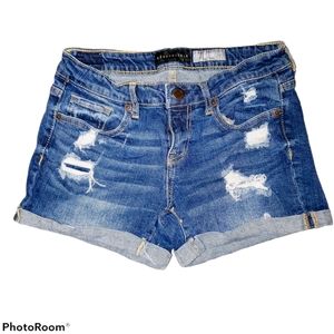 Aeropostale Midi Denim Frayed Design Summer Shorts 420
